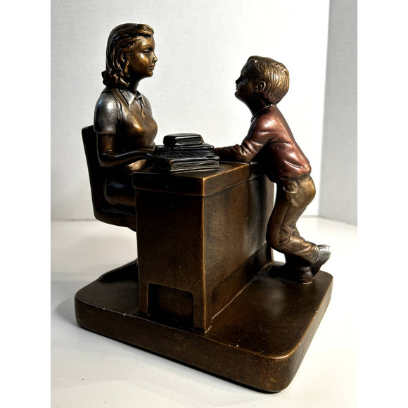 Authentic Austin Mixed Metal Sculpture Teacher's Pet AP3963 Made USA **HEAVY** - Picture 7 of 10